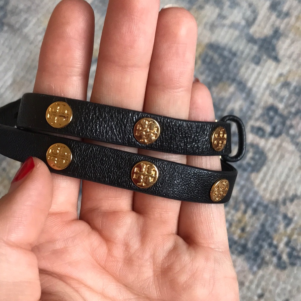 Brand new Tory Burch black and gold wrap bracelet